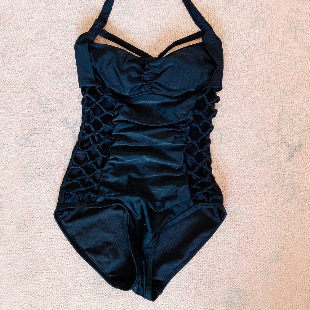 Black one piece swimsuit